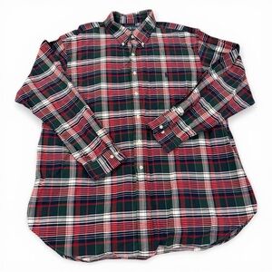 Ralph Lauren Plaid Button Down Shirt Mens 18 34/35 Red Green Classic Fit